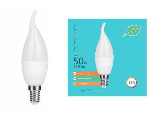 Mitea LED ECO dekorativna sijalica, C37, 7W, E14, 3000K