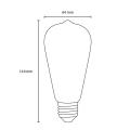 Prosto LED fialment sijalica, ST64, 6W, E27, 2700K