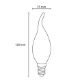 Prosto LED  filament sijalica, plamen, C35L, E14, 3000K, 3,9W