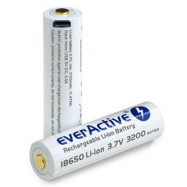 EverActive baterija Li-ion 18650, 3200 mAh + micro USB