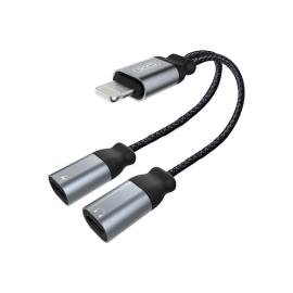 XO adapter audio NBR160A Lightning/Lightning crni